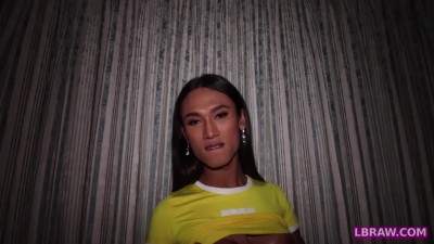 Ladyboy Creamy Gets Mouth And Ass Fucked Bareback