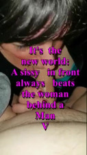 A sissy in front of a Man