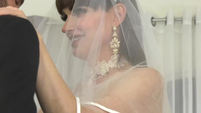 The true transsexual bride sucked and fucked at hotel room with Natalie Mars