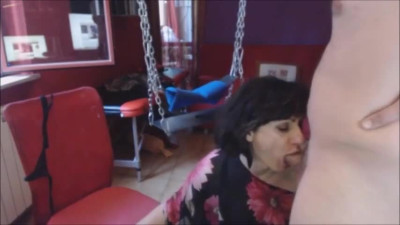 Sexy tranny taken anally on the floor