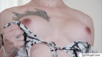 Tattooed trans honey Lena Kelly enjoys riding stud Dante Colles cock