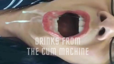 Sandra Zanerri drinks from the cum machine
