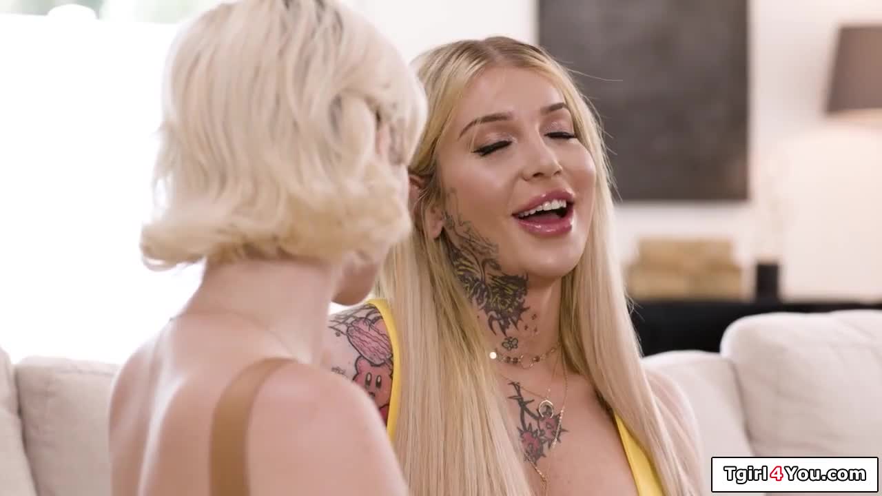 Watch Tattooed trans Gracie Jane fucks busty bff and gets a titjob Shemale Porn Videos | TranSexBig.