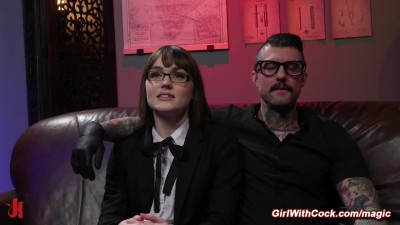 Bound shemale bareback anal fucked by tattooed master