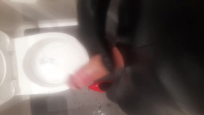 j4n3uk red heels catsuit piss and cucumber fuck