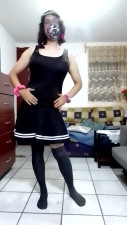 Cum in black dress