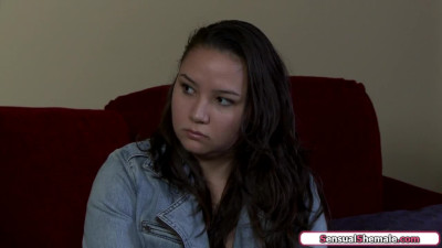 Student blows trans teacher River Stark and is pussy licked