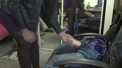 Jenn Gets a Load in Her Purple Dress
