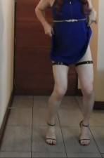 dancing with blue dress