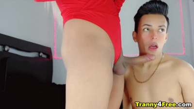 Tranny Pair Can't Halt Their Desire And Conclusion Up Fucking