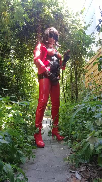 Watch Pissing outdoor in latex and PVC Shemale Porn Videos | TranSexBig.