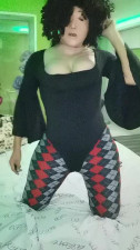 Sexy dress in highheels girl facemask