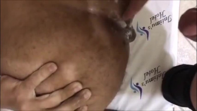 Hung ebony shemale wrecking a dude's ass