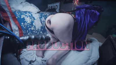 Butt Girl Tiffany Ciskiss As Raven Fucking Sissy Ass On Xxl Ribbed Dildo Grey Skin Version 1