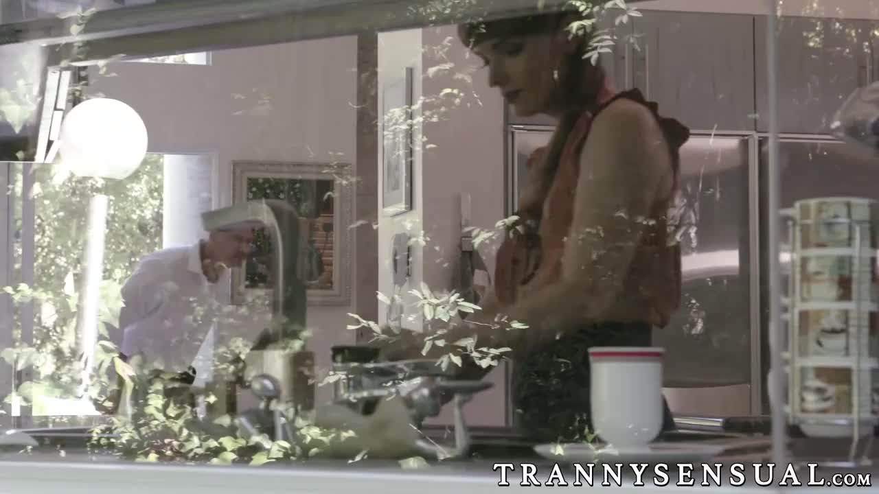 Watch Hunky older guy barebacks his stunning tranny neighbor Shemale Porn Videos | TranSexBig.