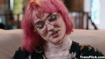 Angel and Devil exchange in sucking trans Claire Tenebrarum cock