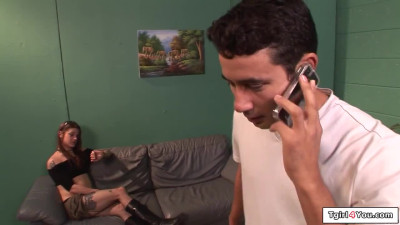 Trans sex worker Kimberly Kills cock sucked and anal fucked