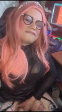 pink hair beautiful shemale