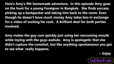 Backpacker tourist gets his dick sucked off by a ladyboy