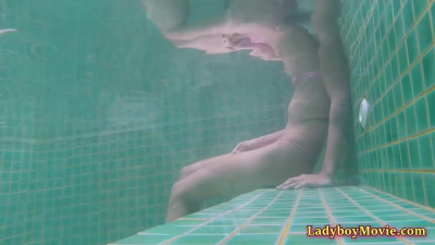 Ladyboy Prem Gives Blowjob In Swimming Pool And Gets Fucked