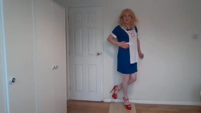 Watch Blonde in nurse uniform and white stockings Shemale Porn Videos | TranSexBig.