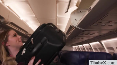 Threesome in airplane was going wild