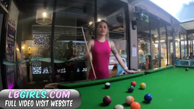 Ladyboy Green Pool Table To Bareback