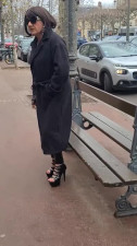 Outdoor footworship for crossdresser mistress