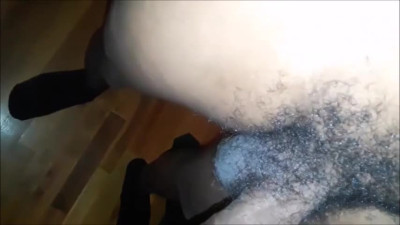 Amazing tranny in hot black thong takes it deep in her creamy ass