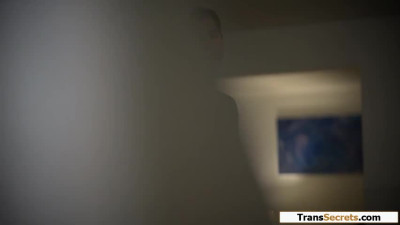 Both me n my busty trans stepmom Melanie Brooks feel lonely