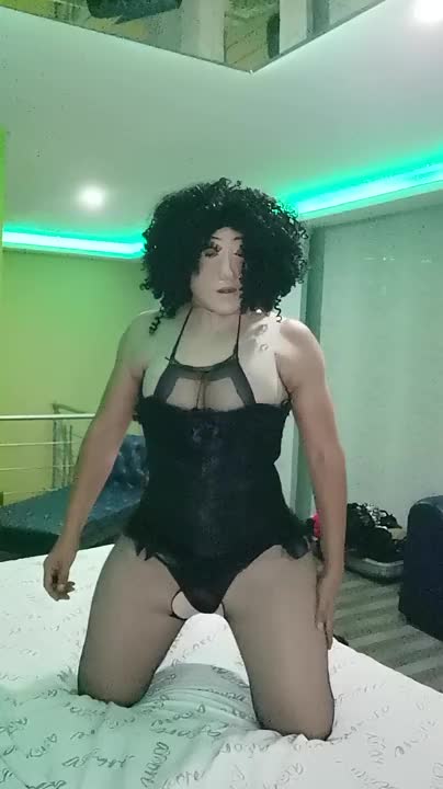 Watch Sexy crossdresser in highheels black stockings girl facemask Shemale Porn Videos | TranSexBig.