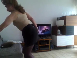 Crossdresser in skirt panties top