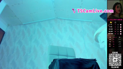 Irresistible Well Hung TS in Blue Lingerie in a Live Cam Show Part 1