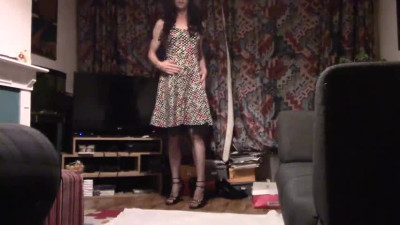 Vintage stockings and bare leg Danni's show