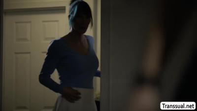 Concerned shemale stepmom lets her stepson fuck her tight ass