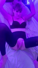 Tranny Oiled up Anal in the Bed with her Feet up in the air