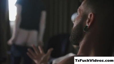 white transsexual mistress throats with anus fucked by