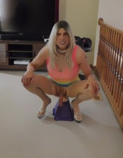 Riding a Big Dildo