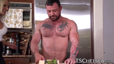 TS Chelsea Marie creampied after big dick riding threesome