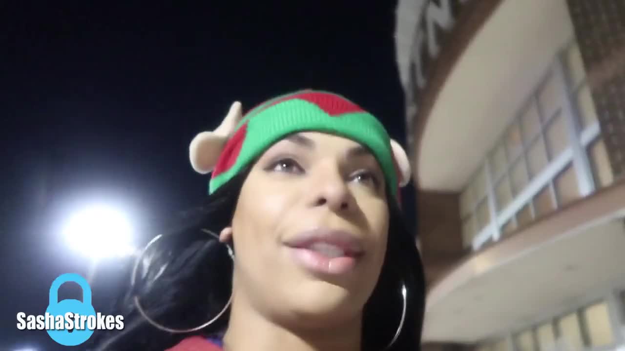 Watch Stroking her big cock in the stairwell and blowing a load Shemale Porn Videos | TranSexBig.