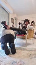 Slave man and mature dominant mommy