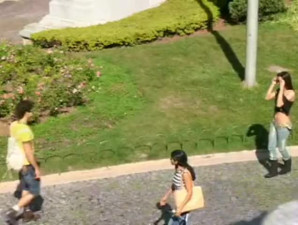 Pretty lady having fun with her date