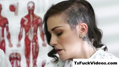 shemale physician natalie mars rooting a tattooed petit