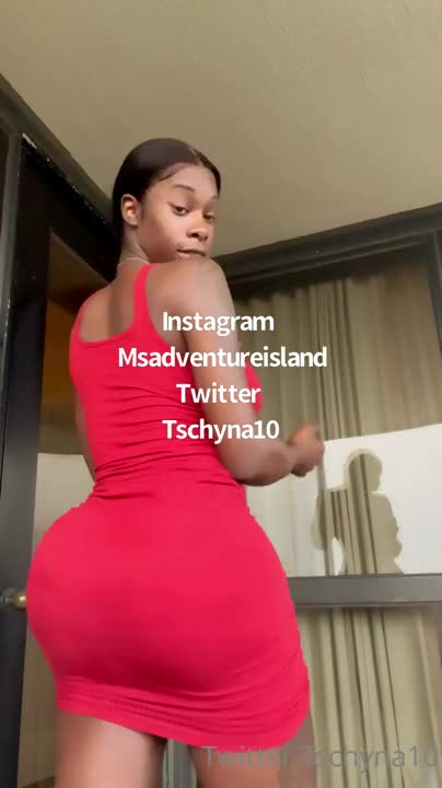 Watch Mammoth Cock Ebony Babe Cumming in a Red Dress Shemale Porn Videos | TranSexBig.