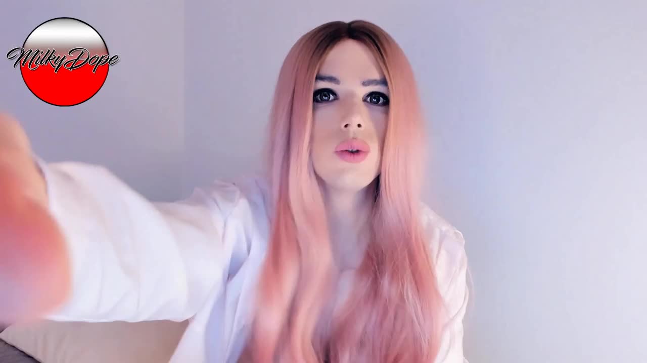 Watch MilkyDope - Pretty TGirl Stroking Own Cock Shemale Porn Videos | TranSexBig.