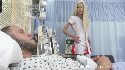 TS nurse Jenna Gargles gargling on cock and getting stuffed