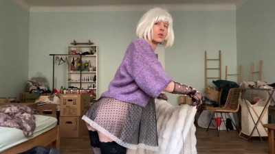 Wanking my girl cock