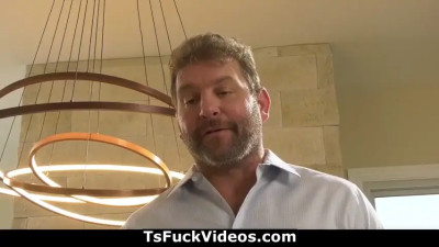 Brittney Kade’s stepdaughter gets barebacked by her tits tranny.