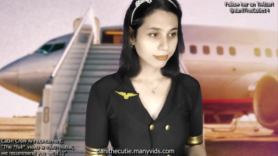 Your hottie flight attendant lets you fuck her and cum on her face during your hazy flight
