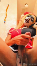 Harley Quinn huge dick stroke